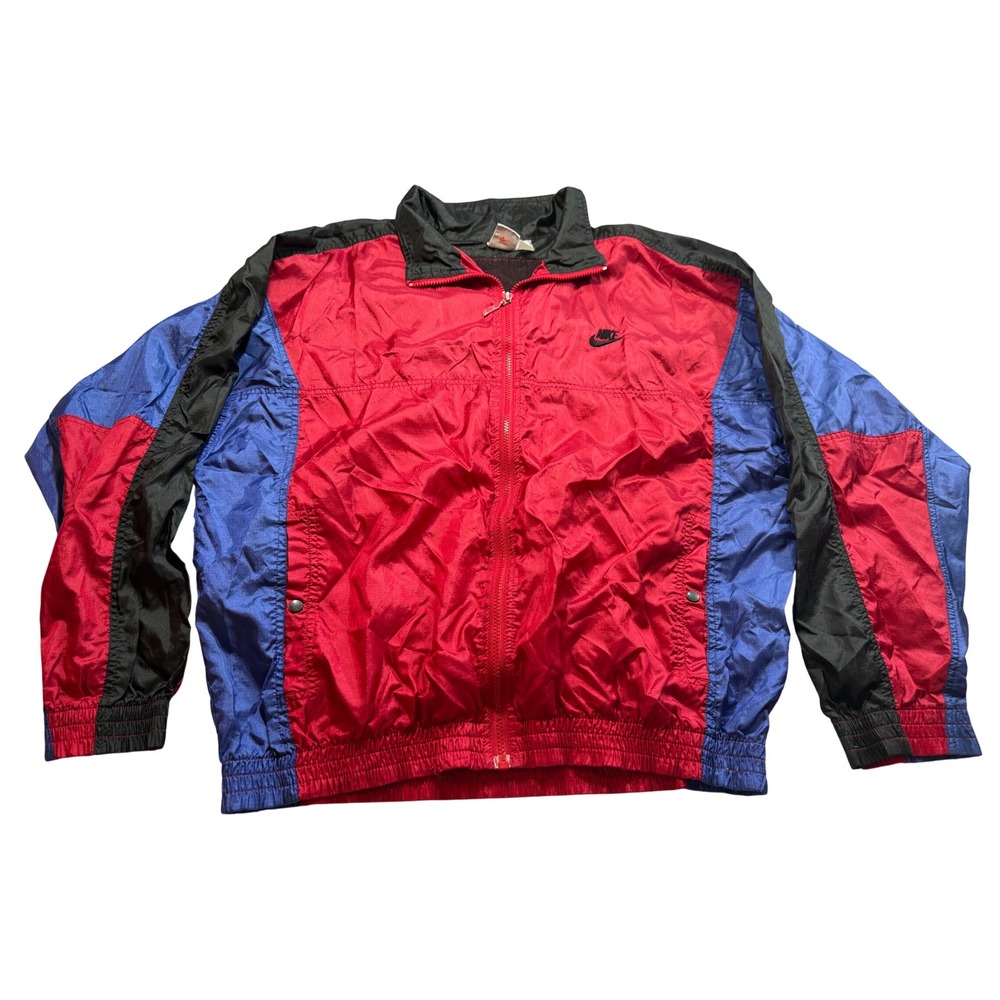 Vintage Nike Unisex Colorblock Windbreaker Jacket L Red Blue Y2K Streetwear Gorp